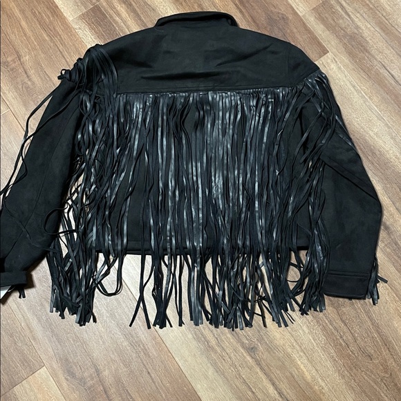 Fringe Faux Leather Trucker Jacket
Juicy Couture size small, new with tags - Picture 7 of 10